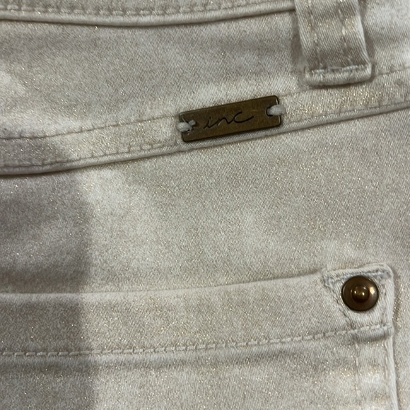 Bag013. LIKE NEW! Skinny Regular Fit Shimmer Cream Pants Sz 12 - Picture 6 of 7